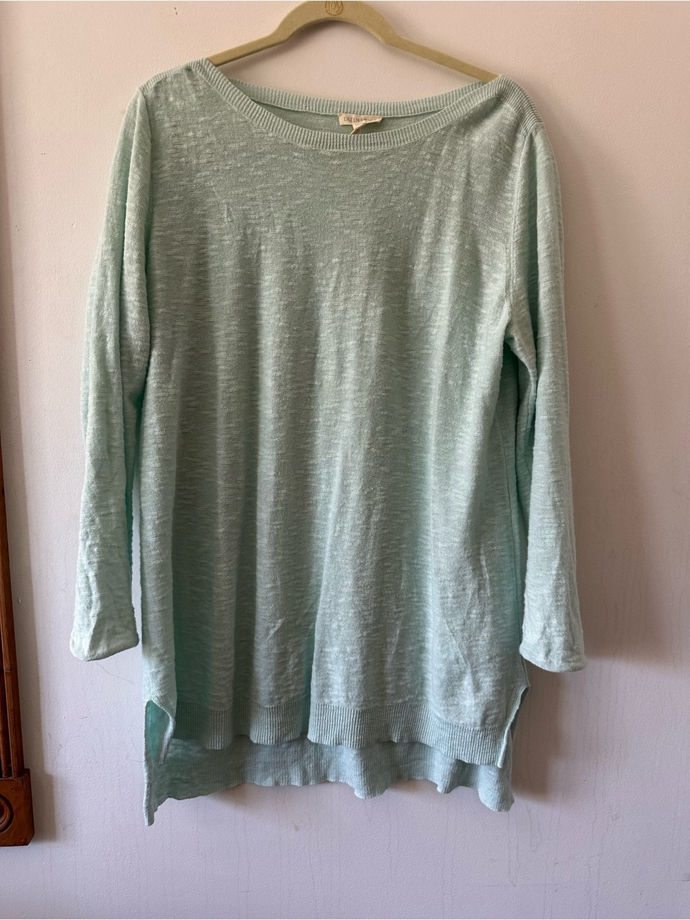 Eileen Fisher Mint Green Lightweight linen Knit Tunic